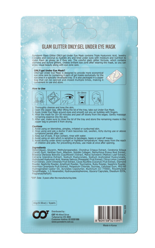 Purederm Glam Glitter ONLYgel Under Eye Mask – PUREDERM